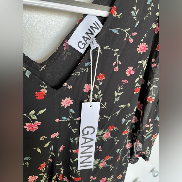 Ganni Paradise Elm Floral Print
Georgette A-line Midi Dress - Picture 8 of 10